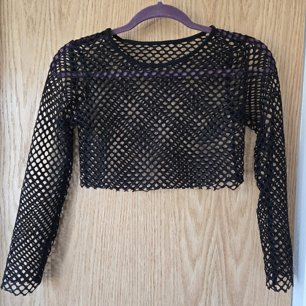 fishnet long sleeve top
